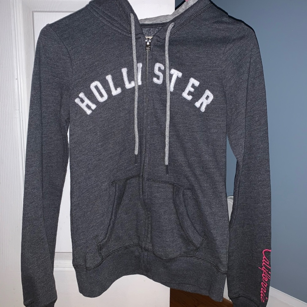 Hollister logo full zip hoodie